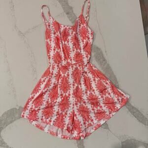 Boho Inspired Tie Back Sleeveless Pink Short Romper Women's XS Summer Vacation